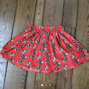 Orange Floral Skirt